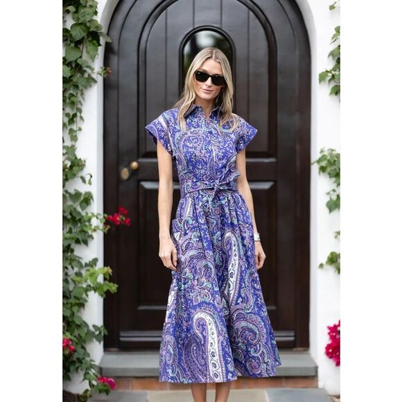 Julia Amory Betty Dress in Beach Paisley NWT Sz. L - Picture 1 of 11